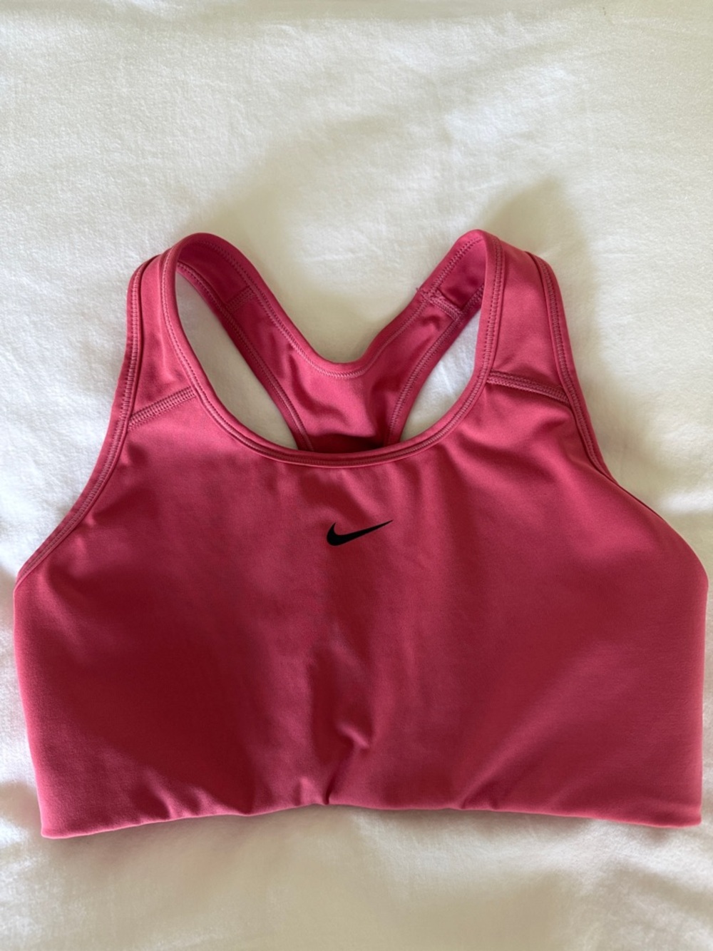 Nike Racerback Sports Bra in Rose Pink with Black Swoosh